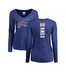 Football Women's Buffalo Bills #88 Dawson Knox Royal Blue Backer Long Sleeve T-Shirt