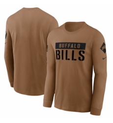 Men's Buffalo Bills 2023 Brown Salute To Service Long Sleeve T Shirt