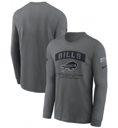 Men's Buffalo Bills Gray 2026 Salute to Service Long Sleeve T-Shirt