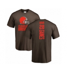 Football Cleveland Browns #28 Phillip Gaines Brown Backer T-Shirt