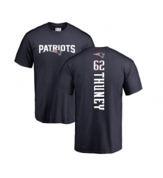 Football New England Patriots #62 Joe Thuney Navy Blue Backer T-Shirt