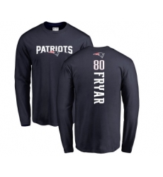 Football New England Patriots #80 Irving Fryar Navy Blue Backer Long Sleeve T-Shirt