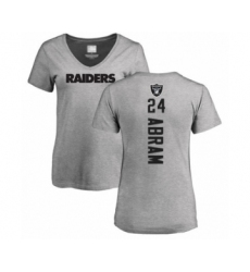 Football Women's Oakland Raiders #24 Johnathan Abram Ash Backer T-Shirt