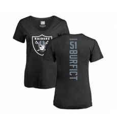 Football Women's Oakland Raiders #51 Vontaze Burfict Black Backer T-Shirt