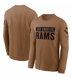 Men's Los Angeles Rams 2023 Brown Salute To Service Long Sleeve T Shirt