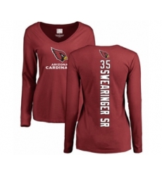 NFL Women's Nike Arizona Cardinals #35 D.J. Swearinger SR Maroon Backer Long Sleeve T-Shirt
