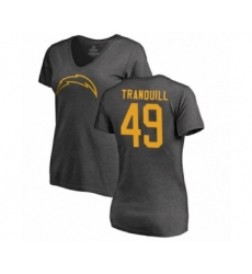 Football Women's Los Angeles Chargers #49 Drue Tranquill Ash One Color T-Shirt