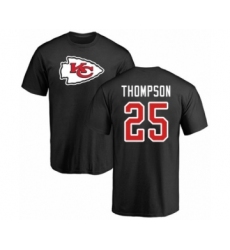 Football Kansas City Chiefs #25 Darwin Thompson Black Name & Number Logo T-Shirt