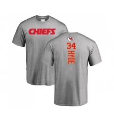 Football Kansas City Chiefs #34 Carlos Hyde Ash Backer T-Shirt