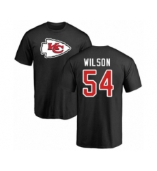 Football Kansas City Chiefs #54 Damien Wilson Black Name & Number Logo T-Shirt