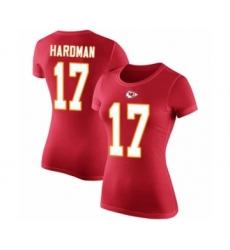 Football Women's Kansas City Chiefs #17 Mecole Hardman Red Rush Pride Name & Number T-Shirt