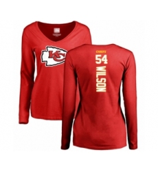 Football Women's Kansas City Chiefs #54 Damien Wilson Red Backer Slim Fit Long Sleeve T-Shirt