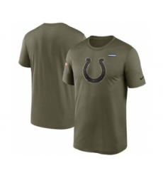 Men's Indianapolis Colts Football Olive 2021 Salute To Service Legend Performance T-Shirt