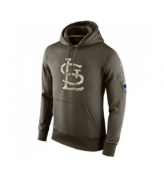 Men's St.Louis Cardinals Nike Olive Salute To Service KO Performance Hoodie
