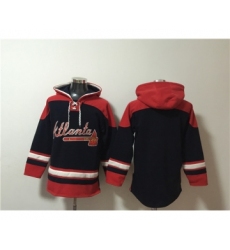 Men's Atlanta Braves Blank Black Red Ageless Must-Have Lace-Up Pullover Hoodie