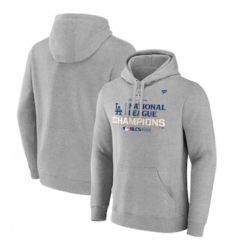 Men's Los Angeles Dodgers Fanatics Heather Gray 2024 National League Champions Locker Room Pullover Hoodie