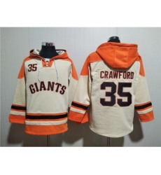 Men's San Francisco Giants #35 Brandon Crawford Cream Ageless Must-Have Lace-Up Pullover Hoodie