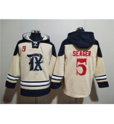 Men's Texas Rangers #5 Corey Seager Cream Ageless Must-Have Lace-Up Pullover Hoodie