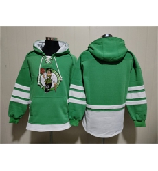 Men's Boston Celtics Blank Green Lace-Up Pullover Hoodie
