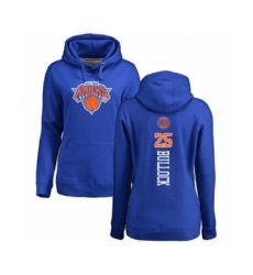 Basketball Women's New York Knicks #25 Reggie Bullock Royal Blue Backer Pullover Hoodie