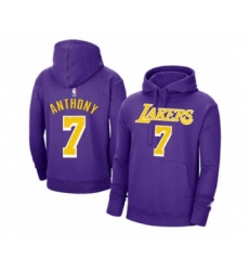 Men's Los Angeles Lakers #7 Carmelo Anthony 2021 Purple Pullover Basketball Hoodie
