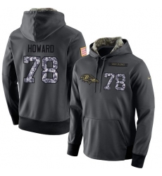 NFL Men's Nike Baltimore Ravens #78 Austin Howard Stitched Black Anthracite Salute to Service Player Performance Hoodie