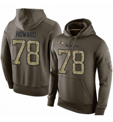 NFL Nike Baltimore Ravens #78 Austin Howard Green Salute To Service Men's Pullover Hoodie