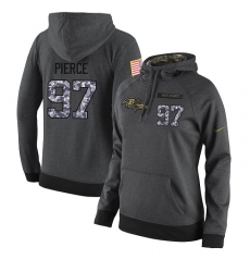 NFL Women's Nike Baltimore Ravens #97 Michael Pierce Stitched Black Anthracite Salute to Service Player Performance Hoodie