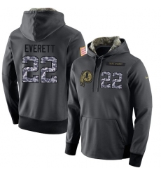 NFL Nike Washington Redskins #22 Deshazor Everett Stitched Black Anthracite Salute to Service Player Performance Hoodie