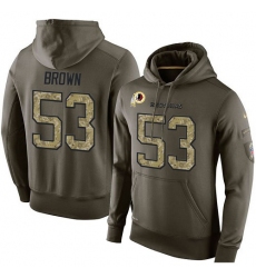 NFL Nike Washington Redskins #53 Zach Brown Green Salute To Service Men's Pullover Hoodie