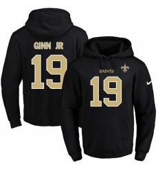 NFL Men's Nike New Orleans Saints #19 Ted Ginn Jr Black Name & Number Pullover Hoodie