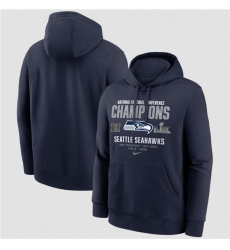 Men's Seattle Seahawks College Navy 2025 NFC Champions Team Nation Hoodie