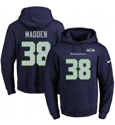 NFL Men's Nike Seattle Seahawks #38 Tre Madden Navy Blue Name & Number Pullover Hoodie