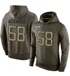 NFL Nike Seattle Seahawks #58 D.J. Alexander Green Salute To Service Men's Pullover Hoodie