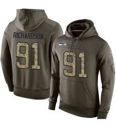 NFL Nike Seattle Seahawks #91 Sheldon Richardson Green Salute To Service Men's Pullover Hoodie