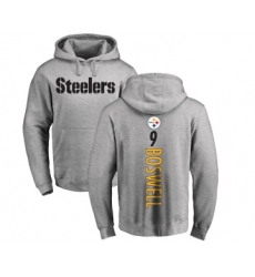 Football Pittsburgh Steelers #9 Chris Boswell Ash Backer Pullover Hoodie