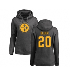 Football Women's Pittsburgh Steelers #20 Rocky Bleier Ash One Color Pullover Hoodie