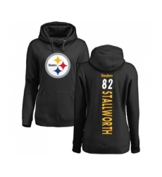 Football Women's Pittsburgh Steelers #82 John Stallworth Black Backer Pullover Hoodie