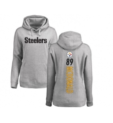 Football Women's Pittsburgh Steelers #89 Vance McDonald Ash Backer Pullover Hoodie