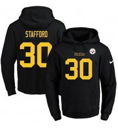 NFL Men's Nike Pittsburgh Steelers #30 Daimion Stafford Black(Gold No.) Name & Number Pullover Hoodie