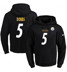 NFL Men's Nike Pittsburgh Steelers #5 Joshua Dobbs Black Name & Number Pullover Hoodie