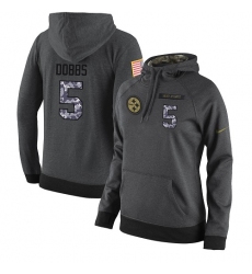 NFL Women's Nike Pittsburgh Steelers #5 Joshua Dobbs Stitched Black Anthracite Salute to Service Player Performance Hoodie