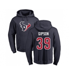 Football Houston Texans #44 Cullen Gillaspia Ash Backer Pullover Hoodie