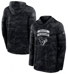 Men's Houston Texans Black 2026 Salute to Service Sideline Lightweight Dri-FIT Long Sleeve Hoodie