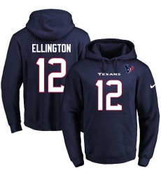 NFL Men's Nike Houston Texans #12 Bruce Ellington Navy Blue Name & Number Pullover Hoodie