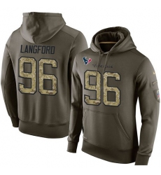 NFL Nike Houston Texans #96 Kendall Langford Green Salute To Service Men's Pullover Hoodie