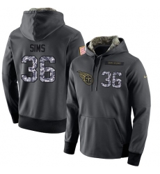 NFL Men's Nike Tennessee Titans #36 LeShaun Sims Stitched Black Anthracite Salute to Service Player Performance Hoodie