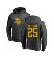 Football Minnesota Vikings #25 Alexander Mattison Ash One Color Pullover Hoodie