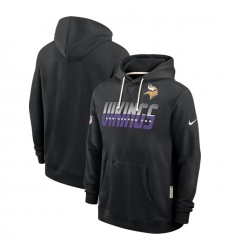 Men's Minnesota Vikings Black Sideline Standard Issue Top Prospect Dri-FIT Hoodie