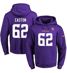 NFL Men's Nike Minnesota Vikings #62 Nick Easton Purple Name & Number Pullover Hoodie